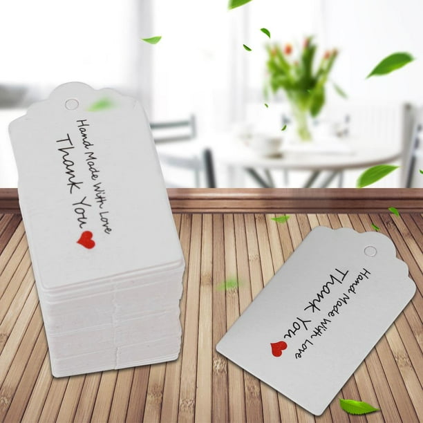 Packpapier 100pcs White Handmade Hang Label Wedding Favor Gift Tags Clothing Jewelry Price Tag #1